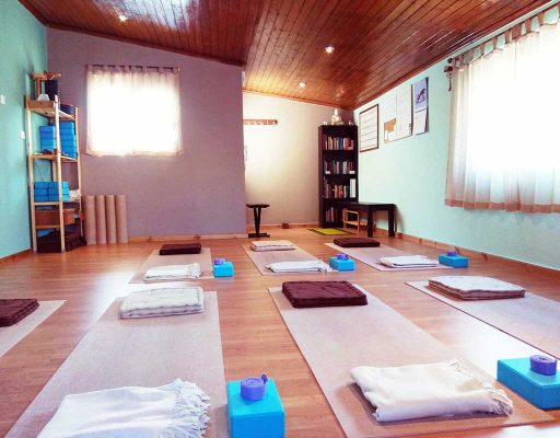yoga mala studio space inside and props